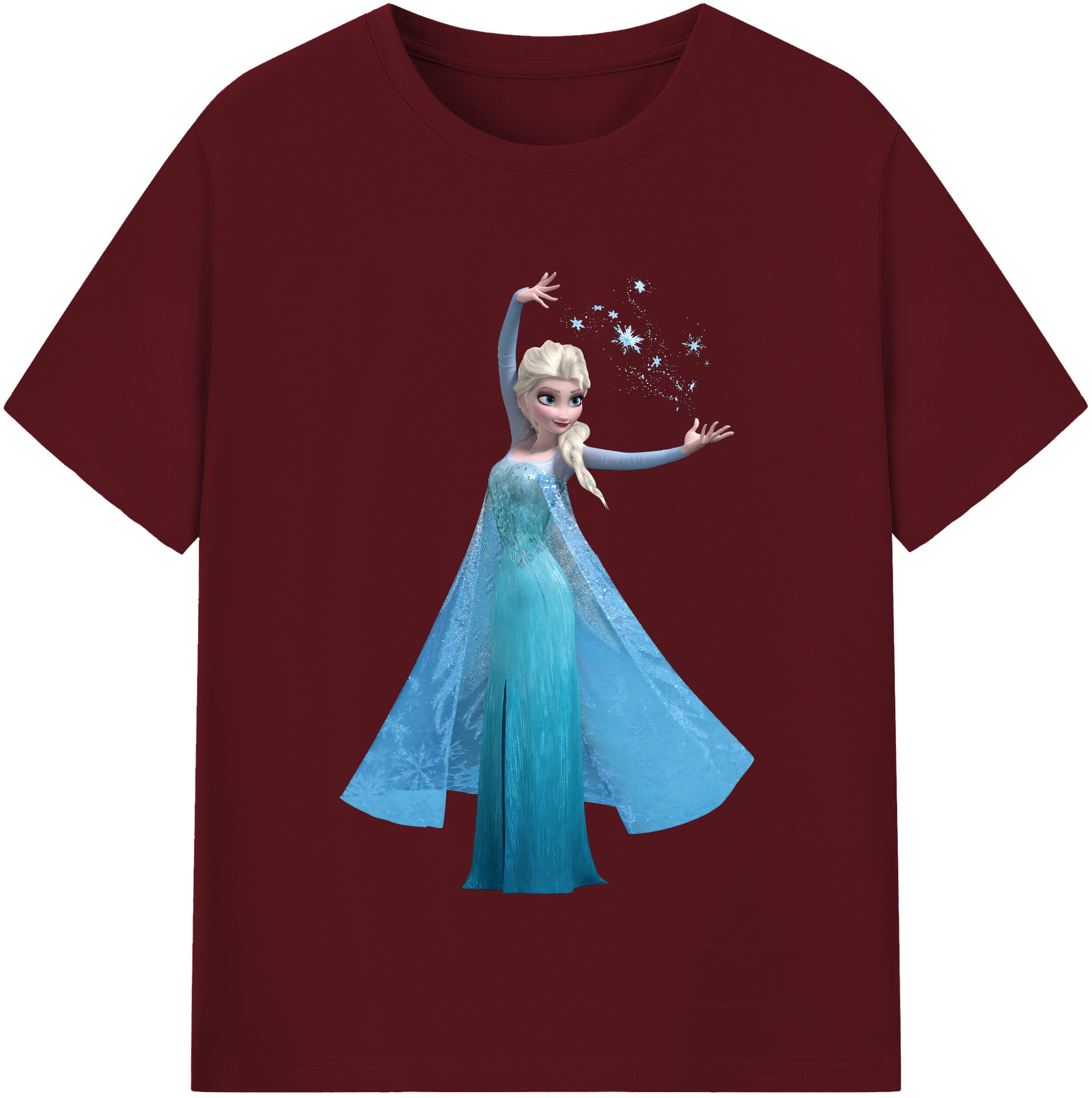 （画像用） アナと雪の女王 アンナ エルサ Frozen Anna Elsa 綿100％半袖Tシャツ（フロントプリント）